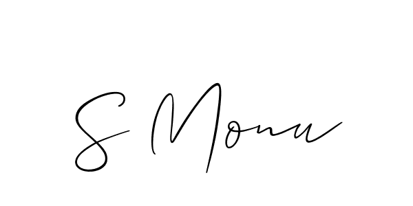Create a beautiful signature design for name S Monu. With this signature (Allison_Script) fonts, you can make a handwritten signature for free. S Monu signature style 2 images and pictures png