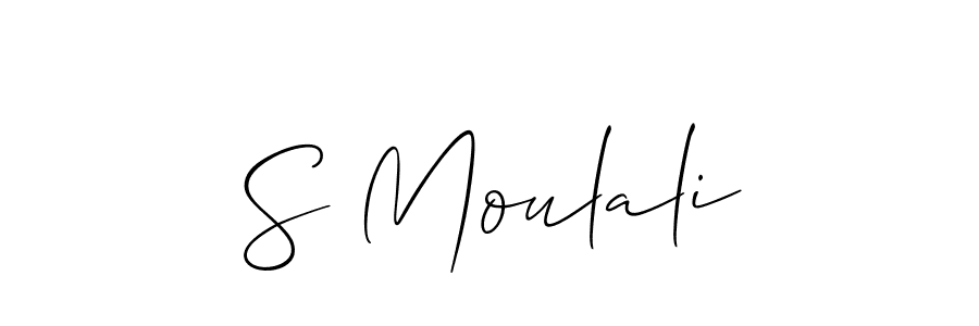 You should practise on your own different ways (Allison_Script) to write your name (S Moulali) in signature. don't let someone else do it for you. S Moulali signature style 2 images and pictures png
