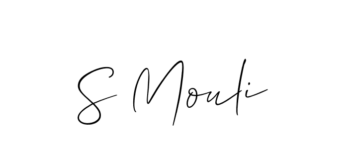 Also we have S Mouli name is the best signature style. Create professional handwritten signature collection using Allison_Script autograph style. S Mouli signature style 2 images and pictures png