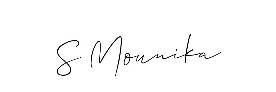 Best and Professional Signature Style for S Mounika. Allison_Script Best Signature Style Collection. S Mounika signature style 2 images and pictures png