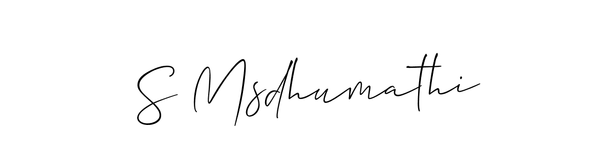 How to make S Msdhumathi signature? Allison_Script is a professional autograph style. Create handwritten signature for S Msdhumathi name. S Msdhumathi signature style 2 images and pictures png