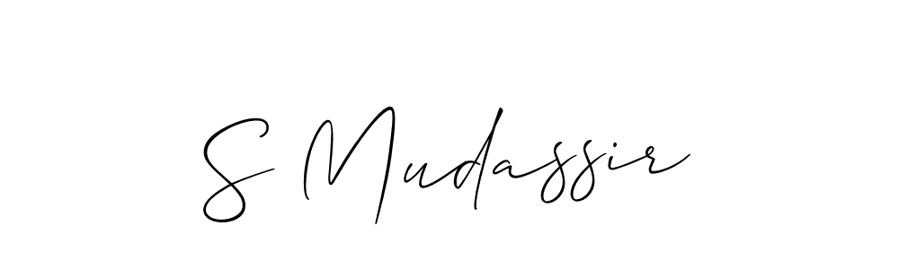 Make a short S Mudassir signature style. Manage your documents anywhere anytime using Allison_Script. Create and add eSignatures, submit forms, share and send files easily. S Mudassir signature style 2 images and pictures png