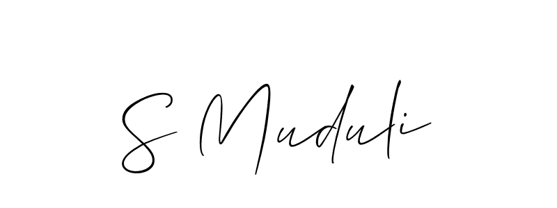 It looks lik you need a new signature style for name S Muduli. Design unique handwritten (Allison_Script) signature with our free signature maker in just a few clicks. S Muduli signature style 2 images and pictures png