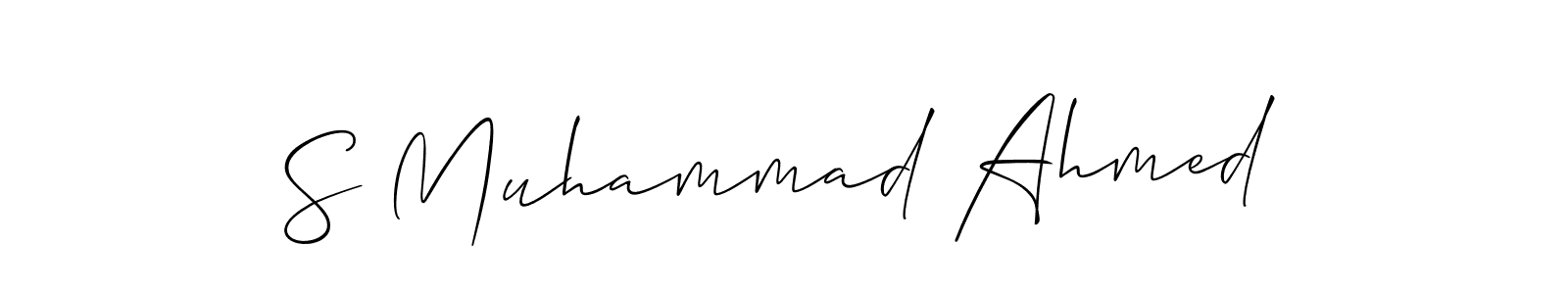 This is the best signature style for the S Muhammad Ahmed name. Also you like these signature font (Allison_Script). Mix name signature. S Muhammad Ahmed signature style 2 images and pictures png