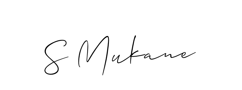 Design your own signature with our free online signature maker. With this signature software, you can create a handwritten (Allison_Script) signature for name S Mukane. S Mukane signature style 2 images and pictures png