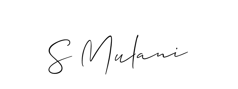 Similarly Allison_Script is the best handwritten signature design. Signature creator online .You can use it as an online autograph creator for name S Mulani. S Mulani signature style 2 images and pictures png