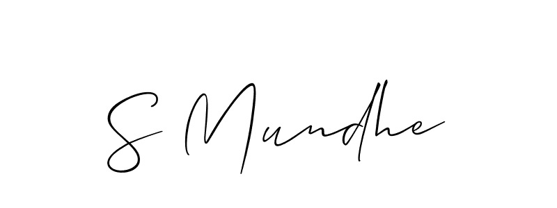 Create a beautiful signature design for name S Mundhe. With this signature (Allison_Script) fonts, you can make a handwritten signature for free. S Mundhe signature style 2 images and pictures png