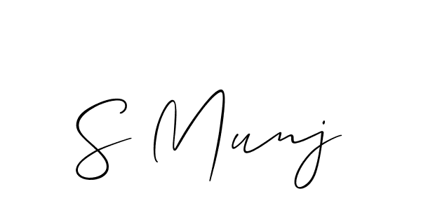 It looks lik you need a new signature style for name S Munj. Design unique handwritten (Allison_Script) signature with our free signature maker in just a few clicks. S Munj signature style 2 images and pictures png