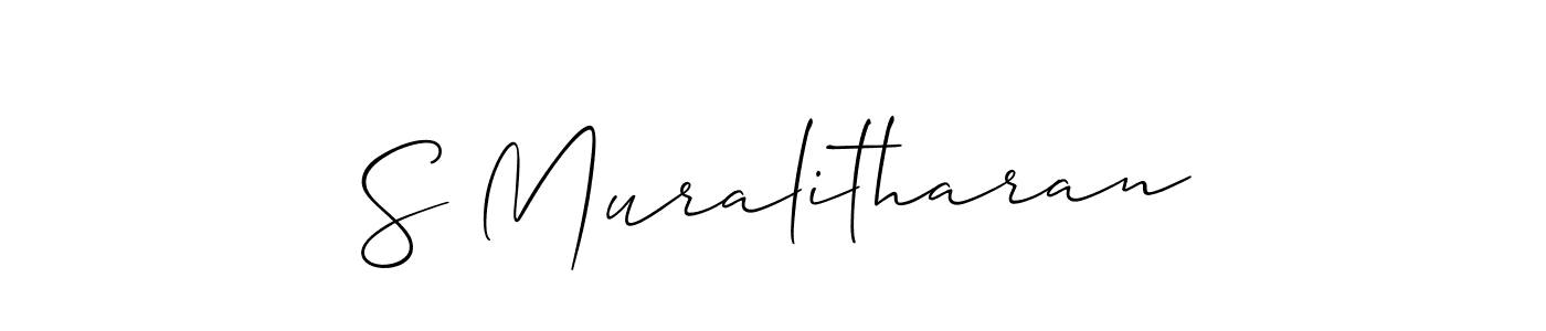 Create a beautiful signature design for name S Muralitharan. With this signature (Allison_Script) fonts, you can make a handwritten signature for free. S Muralitharan signature style 2 images and pictures png