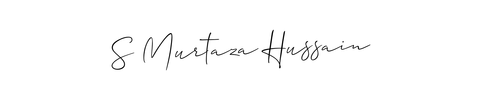 You should practise on your own different ways (Allison_Script) to write your name (S Murtaza Hussain) in signature. don't let someone else do it for you. S Murtaza Hussain signature style 2 images and pictures png