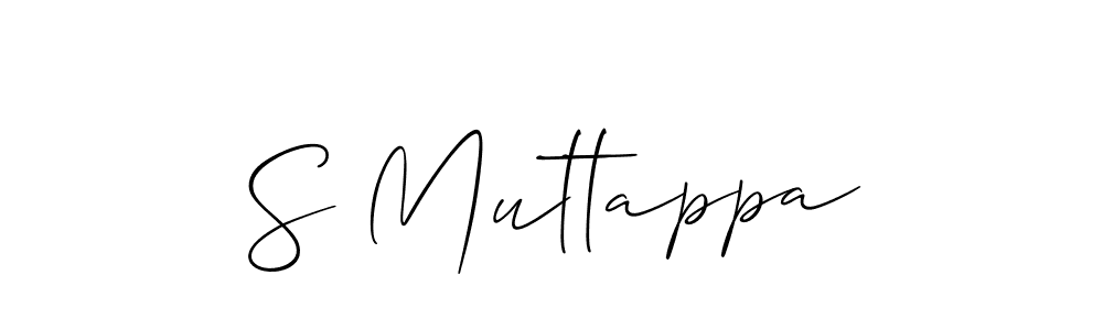 Also we have S Muttappa name is the best signature style. Create professional handwritten signature collection using Allison_Script autograph style. S Muttappa signature style 2 images and pictures png