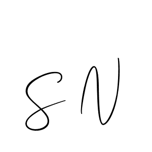 How to make S N signature? Allison_Script is a professional autograph style. Create handwritten signature for S N name. S N signature style 2 images and pictures png