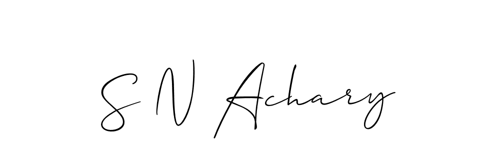 S N Achary stylish signature style. Best Handwritten Sign (Allison_Script) for my name. Handwritten Signature Collection Ideas for my name S N Achary. S N Achary signature style 2 images and pictures png
