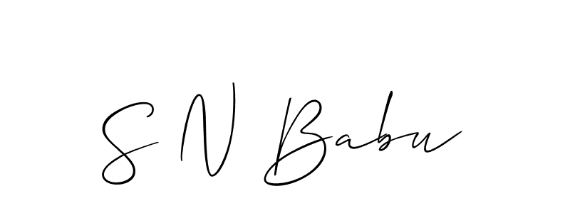 if you are searching for the best signature style for your name S N Babu. so please give up your signature search. here we have designed multiple signature styles  using Allison_Script. S N Babu signature style 2 images and pictures png