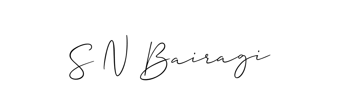 Use a signature maker to create a handwritten signature online. With this signature software, you can design (Allison_Script) your own signature for name S N Bairagi. S N Bairagi signature style 2 images and pictures png