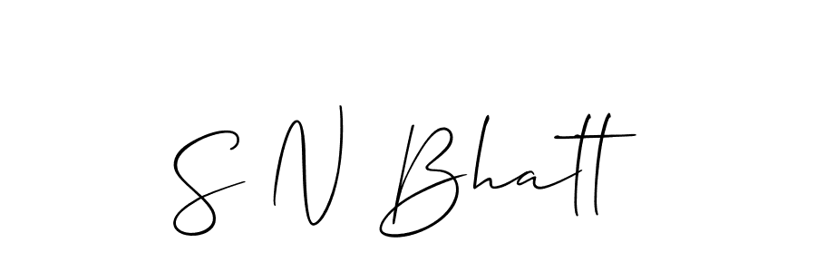 Also we have S N Bhatt name is the best signature style. Create professional handwritten signature collection using Allison_Script autograph style. S N Bhatt signature style 2 images and pictures png