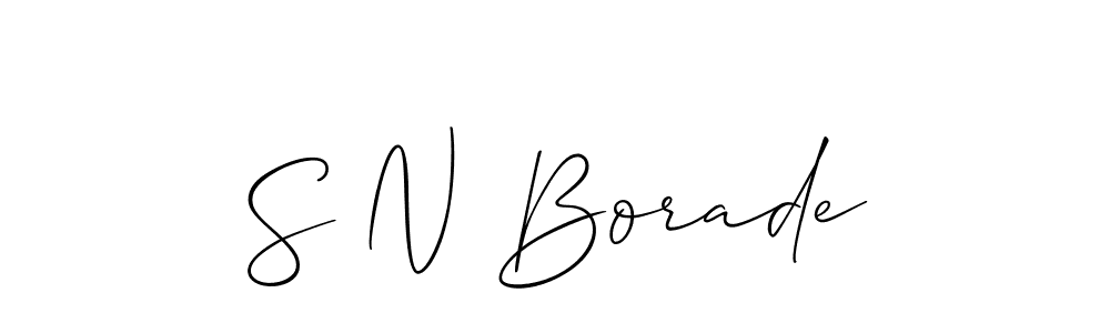 Create a beautiful signature design for name S N Borade. With this signature (Allison_Script) fonts, you can make a handwritten signature for free. S N Borade signature style 2 images and pictures png
