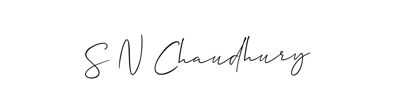 Use a signature maker to create a handwritten signature online. With this signature software, you can design (Allison_Script) your own signature for name S N Chaudhury. S N Chaudhury signature style 2 images and pictures png