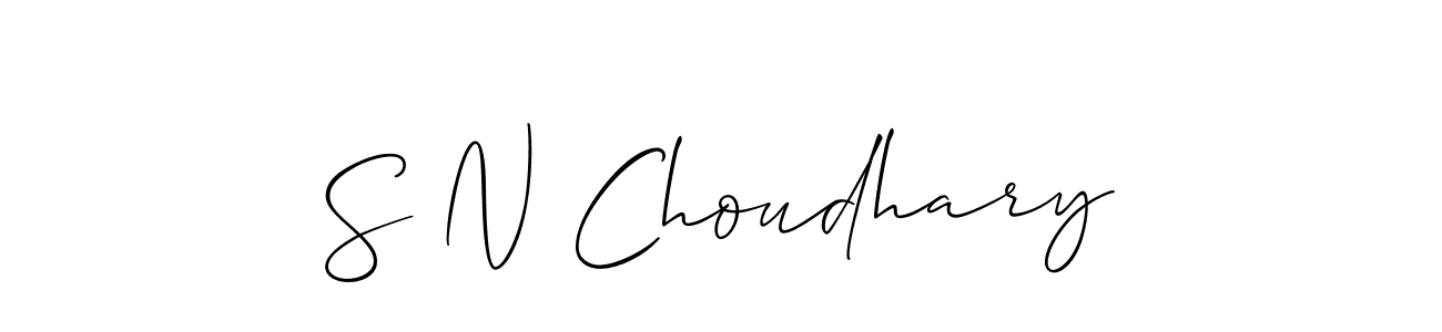 How to make S N Choudhary name signature. Use Allison_Script style for creating short signs online. This is the latest handwritten sign. S N Choudhary signature style 2 images and pictures png