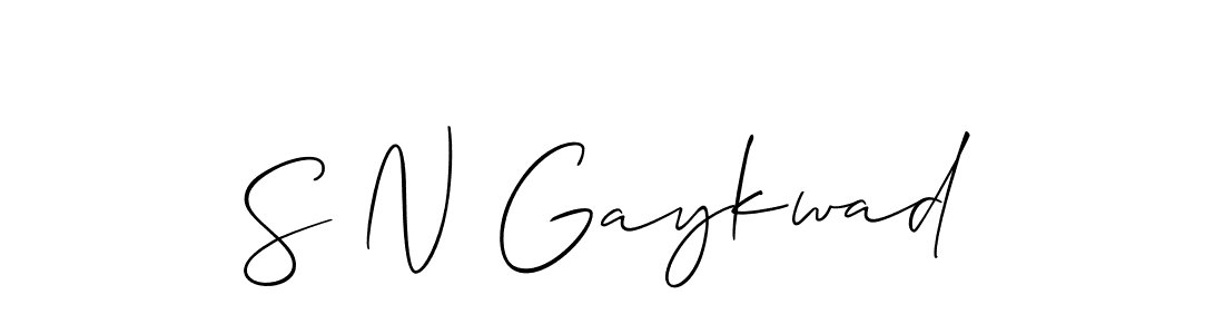 Create a beautiful signature design for name S N Gaykwad. With this signature (Allison_Script) fonts, you can make a handwritten signature for free. S N Gaykwad signature style 2 images and pictures png