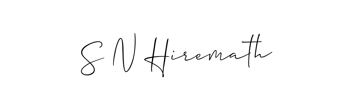 How to make S N Hiremath name signature. Use Allison_Script style for creating short signs online. This is the latest handwritten sign. S N Hiremath signature style 2 images and pictures png
