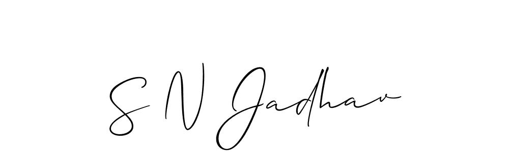 Create a beautiful signature design for name S N Jadhav. With this signature (Allison_Script) fonts, you can make a handwritten signature for free. S N Jadhav signature style 2 images and pictures png