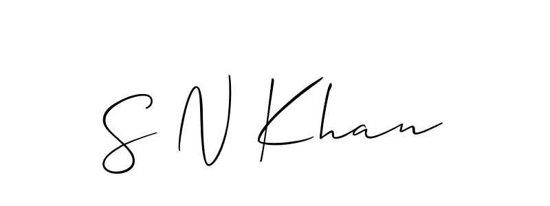 Design your own signature with our free online signature maker. With this signature software, you can create a handwritten (Allison_Script) signature for name S N Khan. S N Khan signature style 2 images and pictures png