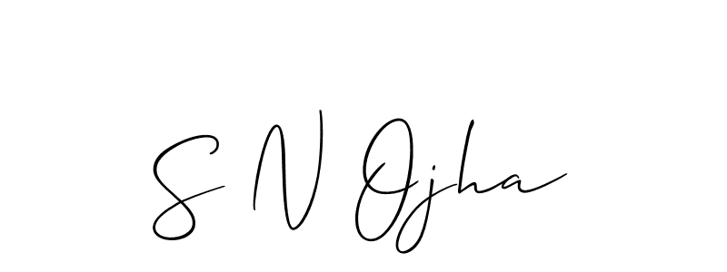 Allison_Script is a professional signature style that is perfect for those who want to add a touch of class to their signature. It is also a great choice for those who want to make their signature more unique. Get S N Ojha name to fancy signature for free. S N Ojha signature style 2 images and pictures png