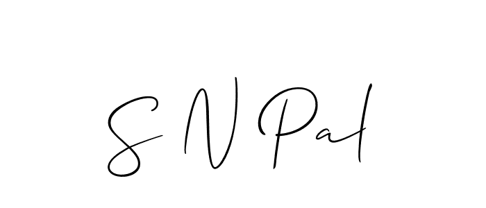 The best way (Allison_Script) to make a short signature is to pick only two or three words in your name. The name S N Pal include a total of six letters. For converting this name. S N Pal signature style 2 images and pictures png