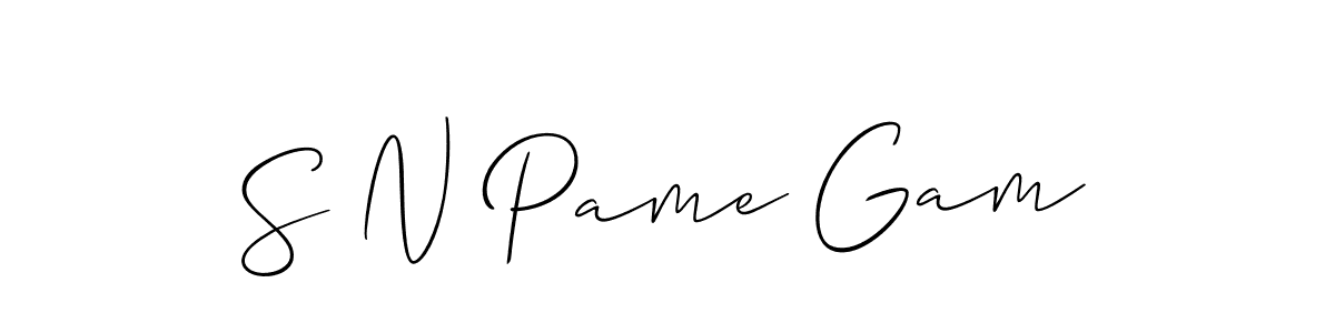 This is the best signature style for the S N Pame Gam name. Also you like these signature font (Allison_Script). Mix name signature. S N Pame Gam signature style 2 images and pictures png