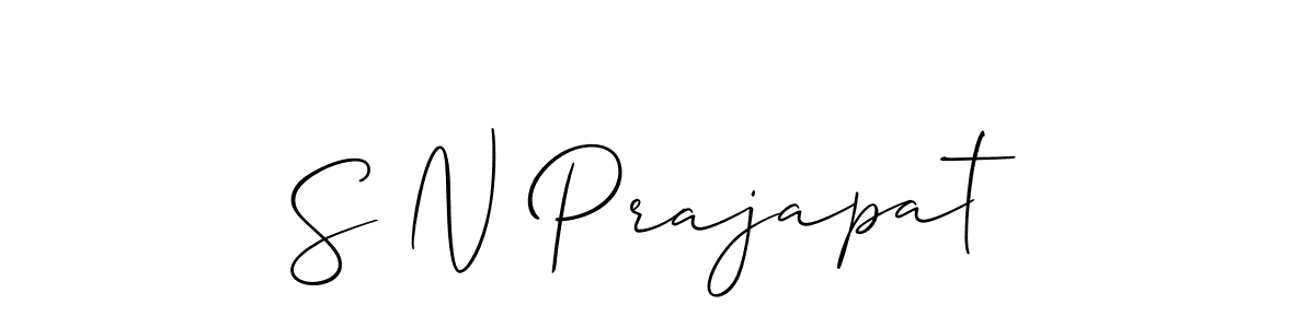 How to make S N Prajapat signature? Allison_Script is a professional autograph style. Create handwritten signature for S N Prajapat name. S N Prajapat signature style 2 images and pictures png