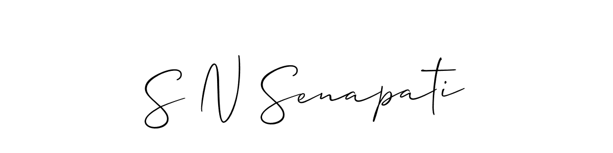 Make a beautiful signature design for name S N Senapati. With this signature (Allison_Script) style, you can create a handwritten signature for free. S N Senapati signature style 2 images and pictures png