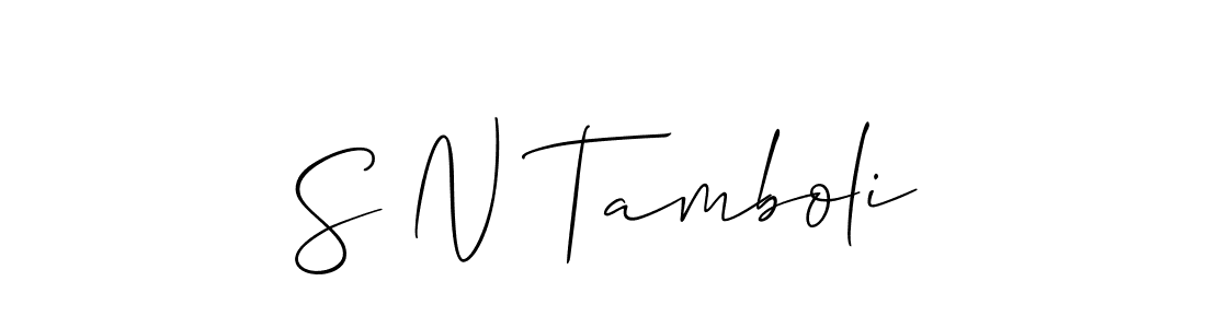 How to make S N Tamboli name signature. Use Allison_Script style for creating short signs online. This is the latest handwritten sign. S N Tamboli signature style 2 images and pictures png