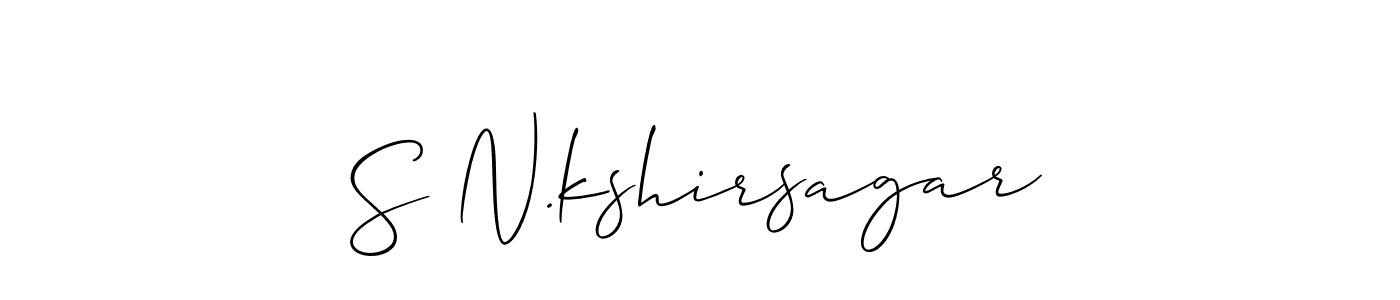 Make a short S N.kshirsagar signature style. Manage your documents anywhere anytime using Allison_Script. Create and add eSignatures, submit forms, share and send files easily. S N.kshirsagar signature style 2 images and pictures png