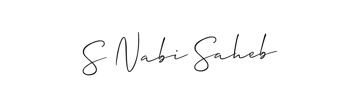 Also we have S Nabi Saheb name is the best signature style. Create professional handwritten signature collection using Allison_Script autograph style. S Nabi Saheb signature style 2 images and pictures png