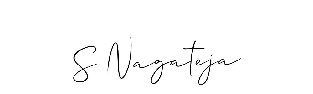 Also we have S Nagateja name is the best signature style. Create professional handwritten signature collection using Allison_Script autograph style. S Nagateja signature style 2 images and pictures png