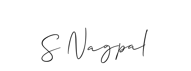 Create a beautiful signature design for name S Nagpal. With this signature (Allison_Script) fonts, you can make a handwritten signature for free. S Nagpal signature style 2 images and pictures png