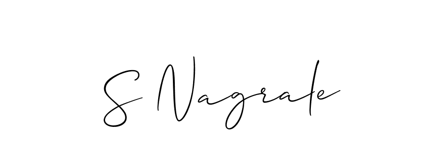 The best way (Allison_Script) to make a short signature is to pick only two or three words in your name. The name S Nagrale include a total of six letters. For converting this name. S Nagrale signature style 2 images and pictures png