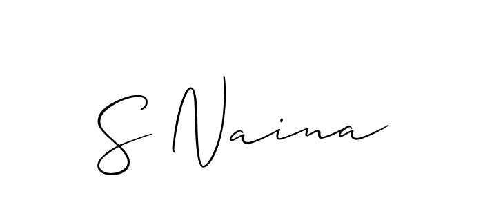 Also we have S Naina name is the best signature style. Create professional handwritten signature collection using Allison_Script autograph style. S Naina signature style 2 images and pictures png