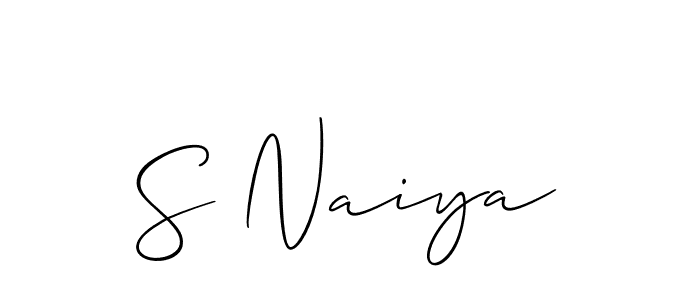Also You can easily find your signature by using the search form. We will create S Naiya name handwritten signature images for you free of cost using Allison_Script sign style. S Naiya signature style 2 images and pictures png