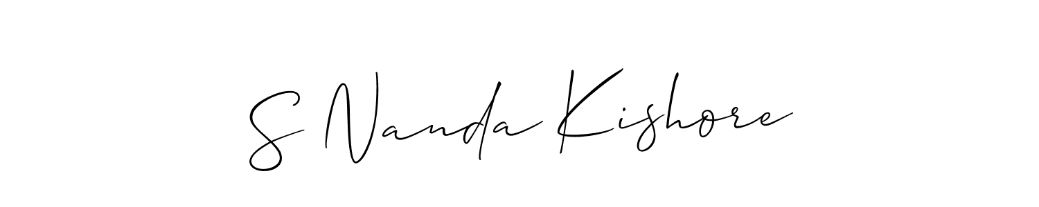 Make a beautiful signature design for name S Nanda Kishore. With this signature (Allison_Script) style, you can create a handwritten signature for free. S Nanda Kishore signature style 2 images and pictures png