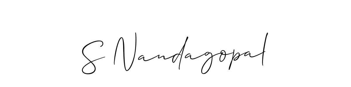 if you are searching for the best signature style for your name S Nandagopal. so please give up your signature search. here we have designed multiple signature styles  using Allison_Script. S Nandagopal signature style 2 images and pictures png