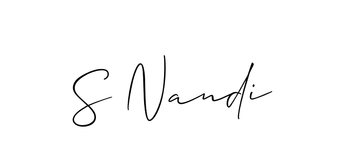 S Nandi stylish signature style. Best Handwritten Sign (Allison_Script) for my name. Handwritten Signature Collection Ideas for my name S Nandi. S Nandi signature style 2 images and pictures png