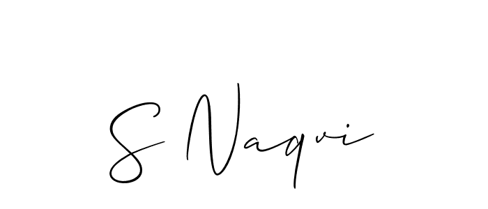 Make a beautiful signature design for name S Naqvi. With this signature (Allison_Script) style, you can create a handwritten signature for free. S Naqvi signature style 2 images and pictures png