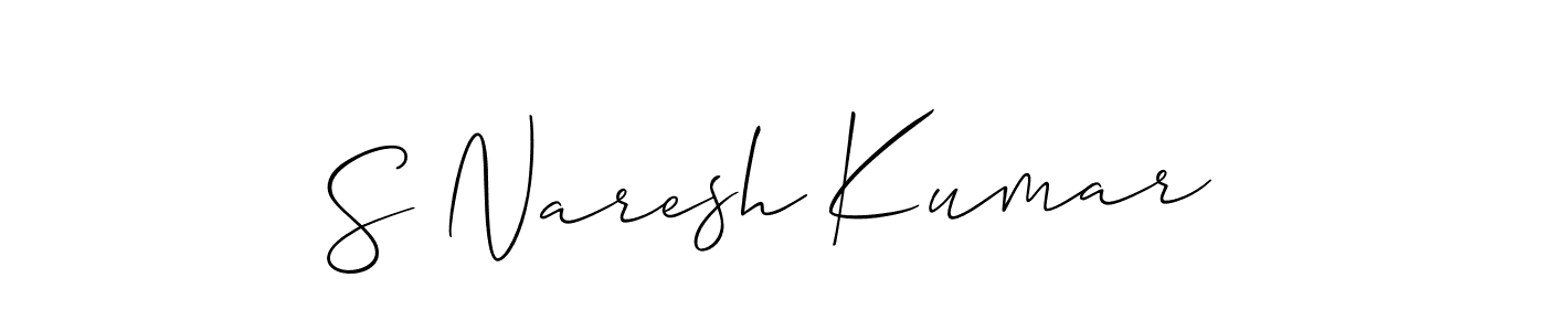 Create a beautiful signature design for name S Naresh Kumar. With this signature (Allison_Script) fonts, you can make a handwritten signature for free. S Naresh Kumar signature style 2 images and pictures png