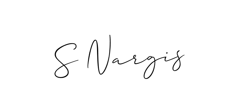 How to Draw S Nargis signature style? Allison_Script is a latest design signature styles for name S Nargis. S Nargis signature style 2 images and pictures png