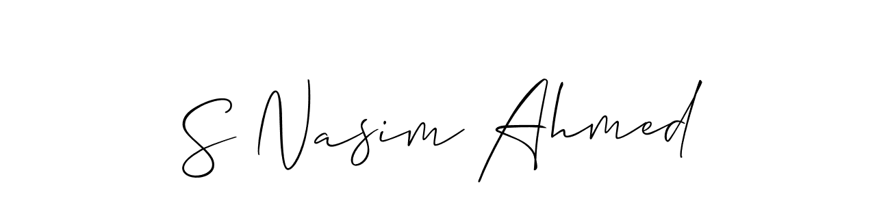if you are searching for the best signature style for your name S Nasim Ahmed. so please give up your signature search. here we have designed multiple signature styles  using Allison_Script. S Nasim Ahmed signature style 2 images and pictures png