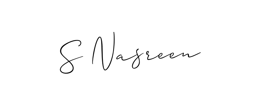 Also You can easily find your signature by using the search form. We will create S Nasreen name handwritten signature images for you free of cost using Allison_Script sign style. S Nasreen signature style 2 images and pictures png