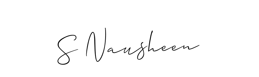 How to make S Nausheen signature? Allison_Script is a professional autograph style. Create handwritten signature for S Nausheen name. S Nausheen signature style 2 images and pictures png