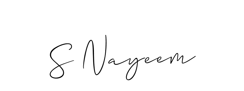Create a beautiful signature design for name S Nayeem. With this signature (Allison_Script) fonts, you can make a handwritten signature for free. S Nayeem signature style 2 images and pictures png